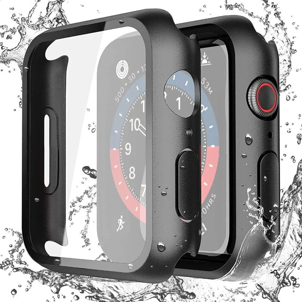 Misxi 2-Pack Waterproof Hard Case with Tempered Glass Ultra-Thin Protective Cove